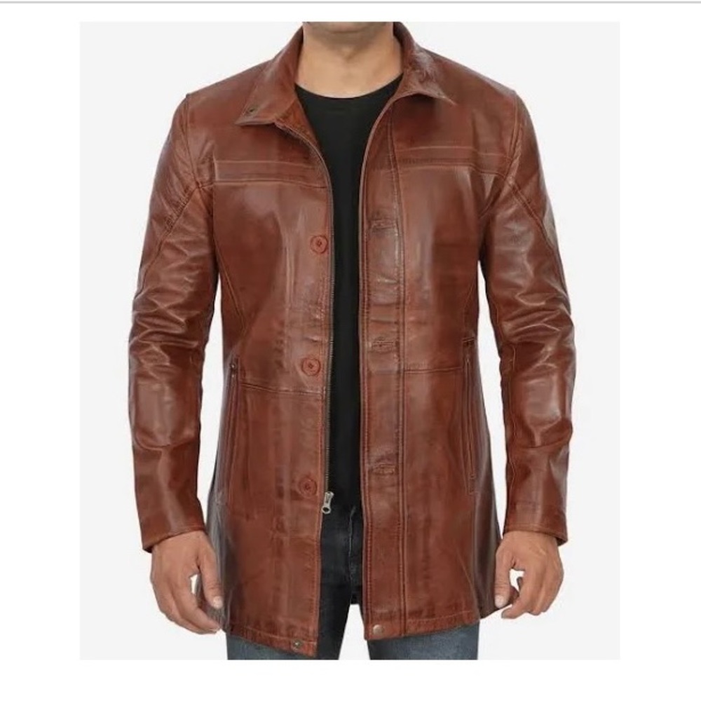 Authentic Cuir Veritable Men’s 3/4 leather car coat.Serial #04595. Gorgeous!